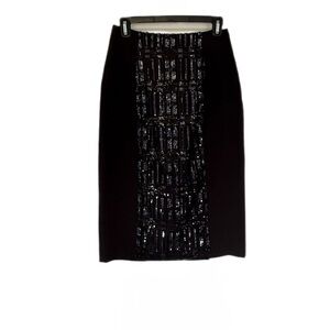 Worthington Black Sequin Panel Skirt Size 4